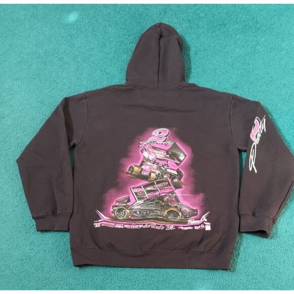 Gildan Premium Cotton Hoodie 2 Pretty Jus Truck'n Front Back Graphic Racing M - Picture 9 of 9